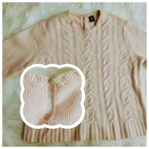 GAP Women Pale Pink Cable Knit Sweater Cashmere Wo